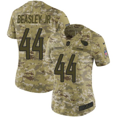 Nike Tennessee Titans #44 Vic Beasley Jr Camo Women's Stitched NFL Limited 2018 Salute To Service Jersey